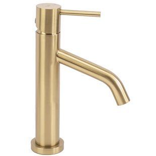 Смеситель для умывальника Rea Level brushed gold низкий REA-B6218, Золотой