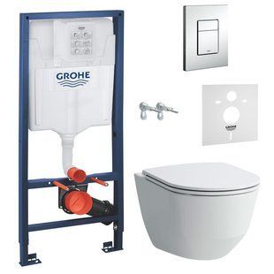 Комплект инсталляция Grohe Rapid SL 38772001 + унитаз подвесной Laufen Pro Rimless без ободка H8669570000001