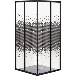 Душова кабіна Bravo квадратна без піддона Odra N90TB.Mosaic (1уп.), Черный матовый, интимато, чорний матовий