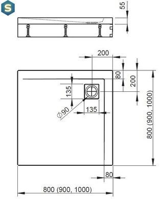 Душевой поддон Radaway Argos C 100x100 на ножках 4ACN1010-02