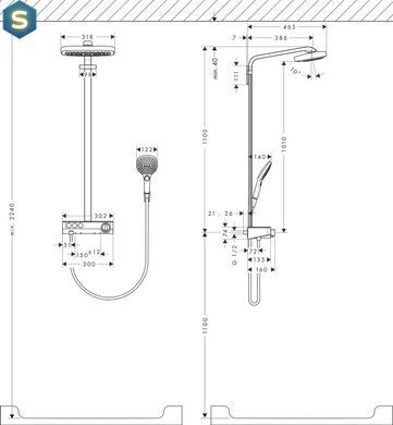 Душова система Hansgrohe Raindance Select E 300 3Jet з термостатом ShowerTablet хром/білий 27127400