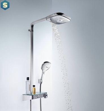 Душова система Hansgrohe Raindance Select E 300 3Jet з термостатом ShowerTablet хром/білий 27127400