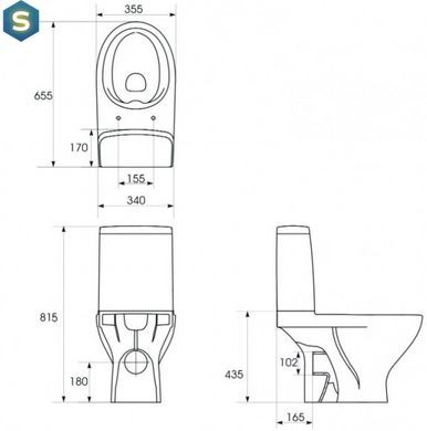 Унитаз-компакт Cersanit Moduo Clean On 011 K116-035 с сидением Soft Close Slim Wrap легкоз'ємне, Білий