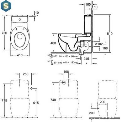 Чаша напольного унитаза Villeroy & Boch Aveo 661410R1, Белый