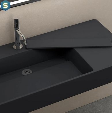 Умивальник Rea Archi 75 black matt накладний підвісний REA-U4303, Черный матовый