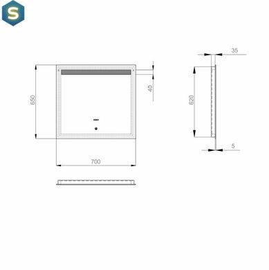 Дзеркало Sanwerk Лава "Делюкс" 70x65 ZL0000121