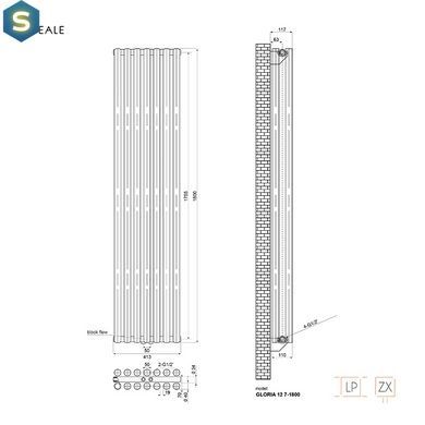 Радіатор дизайнерський Ideale Gloria 12 7/1800/413 антрацит, Антрацит