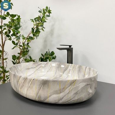 Умывальник (раковина) VBI UDINE STONE GLOSSY накладной, узор