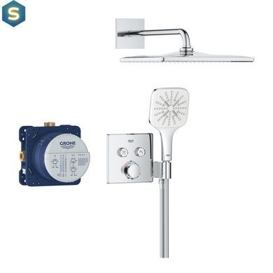 Душова система прихованого монтажу термостатична Grohe QuickFix Precision SmartControl Cube 34876000, Хром