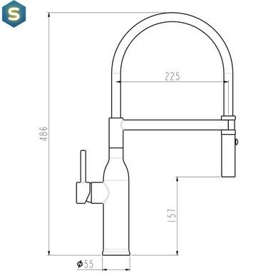Смеситель для кухни гибкий излив, золото Gappo G4098-23, Золотой