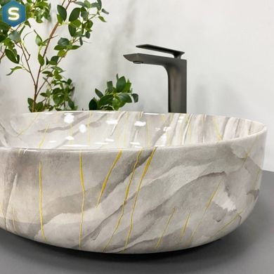 Умывальник (раковина) VBI UDINE STONE GLOSSY накладной, узор