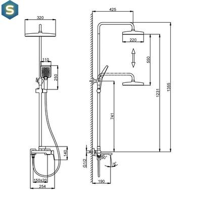Душова система Frap F2484, Хром