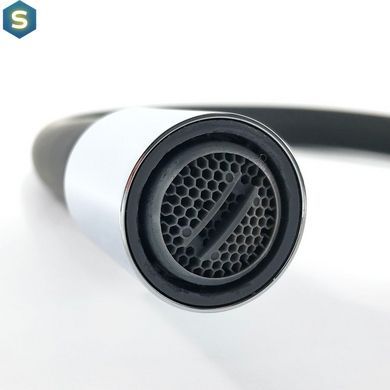 Смеситель для кухни гибкий излив U гайка черный/хром &Oslash;40 Frap 1/10 F4453-04, Черный матовый