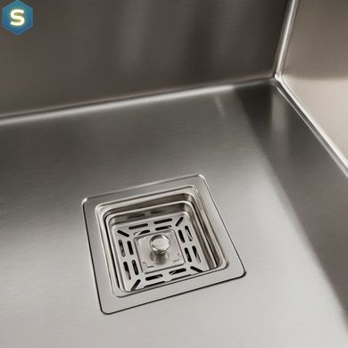 Кухонная мойка Platinum Handmade нержавейка 78x50B L (два отверстия, квадратный сифон 3.0/1.0), Нержавеющая сталь