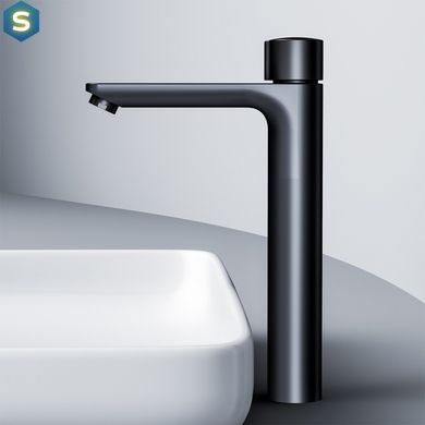 Смеситель для умывальника Am.Pm X-Joy TouchReel высокий black F85A92522, Черный матовый