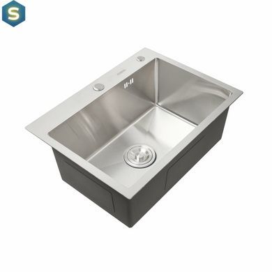 Кухонна мийка Platinum Handmade 580x430x220 (товщина 3,0/1,5 мм корзина та дозатор в комплекті), Нержавіюча сталь