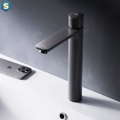 Смеситель для умывальника Am.Pm X-Joy TouchReel высокий black F85A92522, Черный матовый