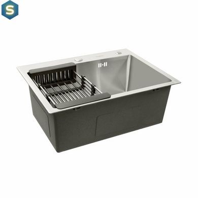 Кухонна мийка Platinum Handmade 580x430x220 (товщина 3,0/1,5 мм корзина та дозатор в комплекті), Нержавіюча сталь