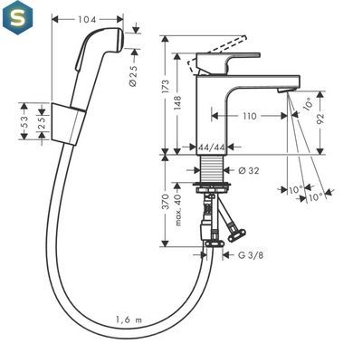 Змішувач з гігієнічною лійкою Hansgrohe Focus Vernis Shape 71216000