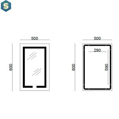 Дзеркало Lidz Kubis 800х500 з LED-підсвічуванням Touch, з антизапотіванням, з диммером яскравості LD78LF9365080
