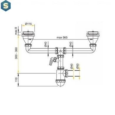 Сифон для кухонної мийки Alcaplast A453P