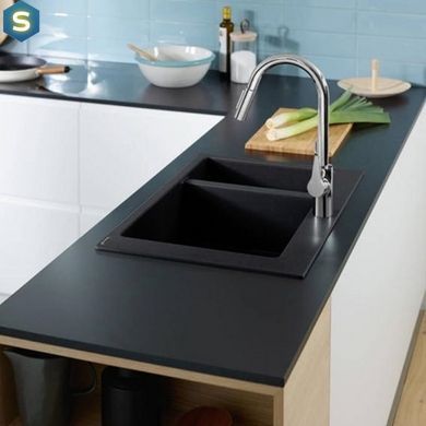 Кухонная мойка Hansgrohe S510-F635 770x510 на две чаши 80/450 Graphiteblack 43315170