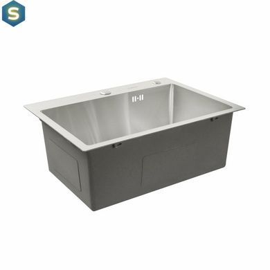 Кухонна мийка Platinum Handmade 580x430x220 (товщина 3,0/1,5 мм корзина та дозатор в комплекті), Нержавіюча сталь