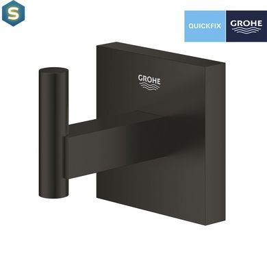Крючок для ванной комнаты Grohe QuickFix Start Cube 409612430, Черный матовый