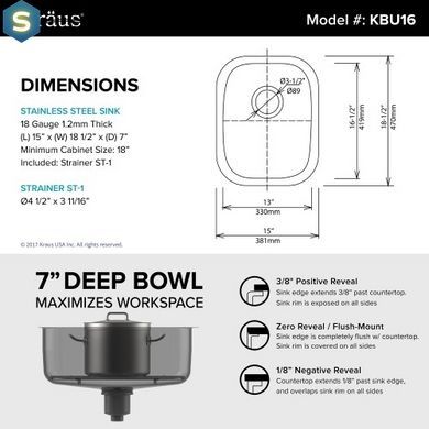 Кухонная мойка Kraus KBU16