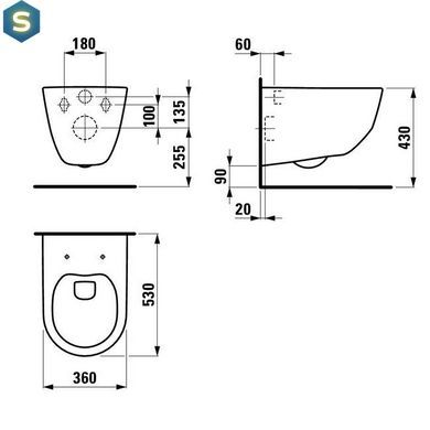 Комплект инсталляция Grohe Rapid SL 38772001 + унитаз подвесной Laufen Pro Rimless без ободка H8669570000001