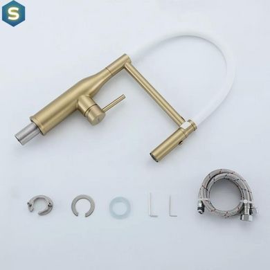 Смеситель для кухни гибкий излив, золото Gappo G4098-23, Золотой
