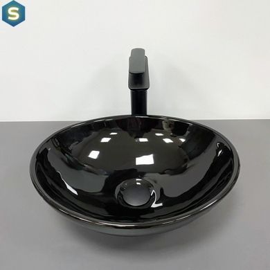 Умывальник VBI Parma black glossy накладний VBI-011021, Чорний/золото