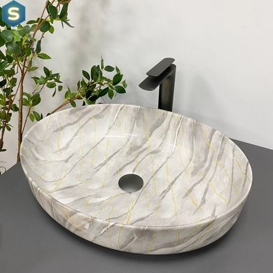 Умывальник (раковина) VBI UDINE STONE GLOSSY накладной, узор