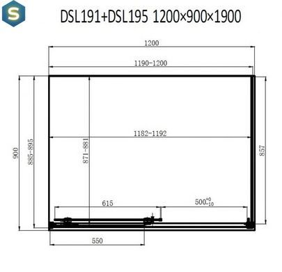 Душова кабіна Dusel DSL191B+DSL195B Black Matt 1200x900x1900, Черный матовый, прозорий, чорний матовий, 120x90