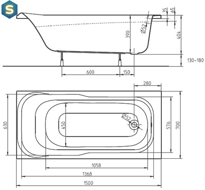 Ванна акрилова Kolo Sensa 150x70 XWP355000N