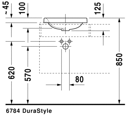 Умывальник Duravit DuraStyle 43x43 0372430000, Белый