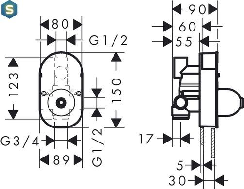 Скрытая часть Hansgrohe Focus S 31741180