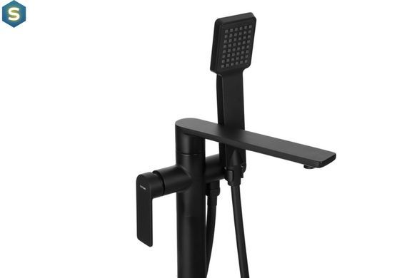 Змішувач для ванни Corsan Trino black mat підлоговий CMB7159BL, Черный матовый