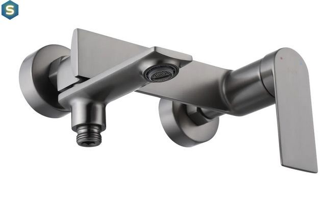 Змішувач для ванни Rea Storm gun grey настінний з виливом REA-B4585, Графит