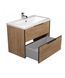 Тумба Мойдодир Line Craft 80 з умивальником Cosmo 80 дуб крафт/чорна, Дуб
