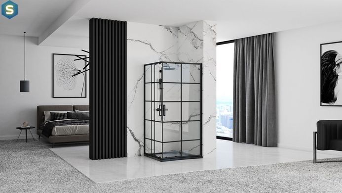 Душевая кабина Rea Concept 80x100 black REA-K6389, Черный/золото, Универсальная, прозрачный