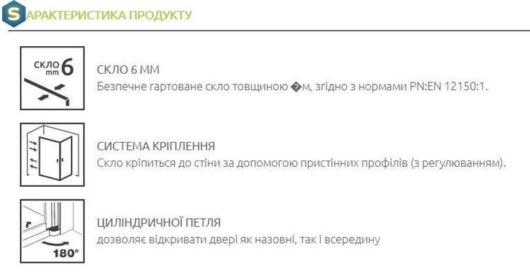 Шторка для ванни Radaway Nes Black PNJ 50 10011050-54-01R права