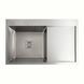 Кухонная мойка Platinum Handmade нержавейка 78x50B L (два отверстия, квадратный сифон 3.0/1.0), Нержавеющая сталь