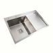 Кухонная мойка Platinum Handmade нержавейка 78x50B L (два отверстия, квадратный сифон 3.0/1.0), Нержавеющая сталь