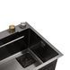 Кухонна мийка Kroner KRP Schwarze - SET7545HM PVD (3.0/0.8 мм) CV033382, Чорний/золото