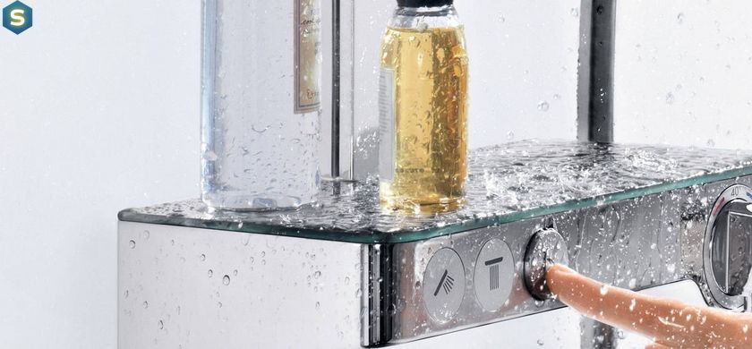 Душова система Hansgrohe Raindance Select E 300 3Jet з термостатом ShowerTablet хром/білий 27127400