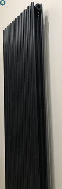 Дизайнерский радиатор вертикальный Betatherm Elipse 2 H-1800мм, L-445мм, нижнее подключение BCV2180/11 9005M 99, Черный матовый