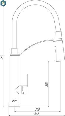 Змішувач для кухні Topaz Barts TB 8817-H18, Хром