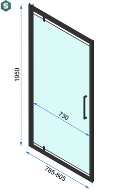 Душова кабіна Rea Rapid Swing 90x80 black REA-K6422 + REA-K6408, Черный матовый, Універсальна, прозорий, чорний матовий