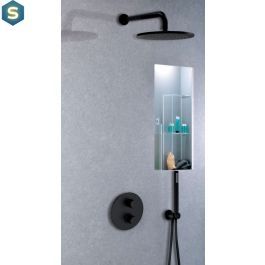 Термостат для душу на 3 споживача Paffoni Light black matt LIQ019NO, Черный матовый